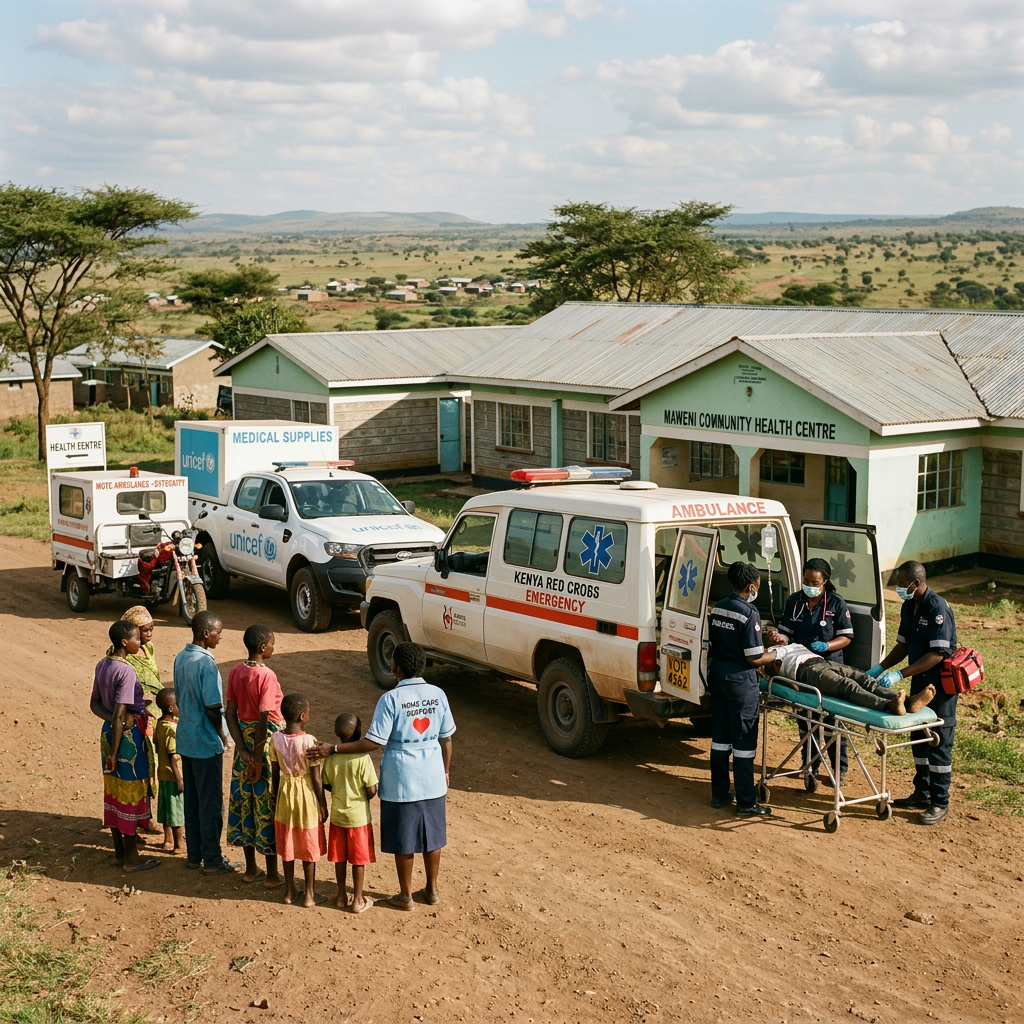Emergency response, medical escort, home care support scene